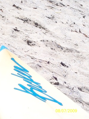 a photo of the nose of a Becker surfboard