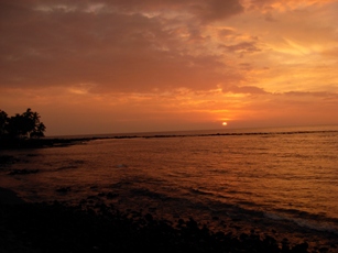 kahaluu at sunset