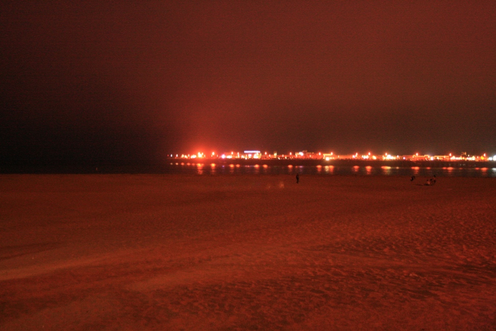  night shot of the beach at Santa Cruz